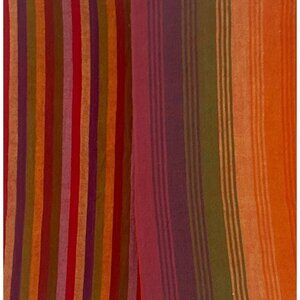 VTG Fabric Stripe Boho Orange Pink Purple Green Quilting Sewing Cloth Arts Craft